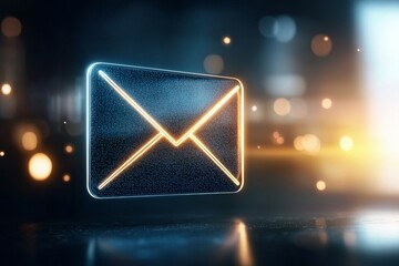 An envelope with a glowing design on it