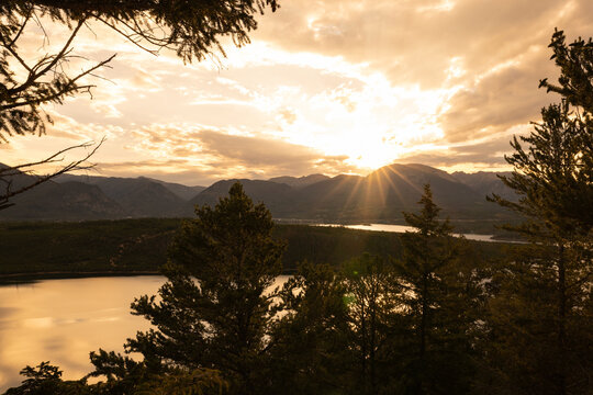 Sunset at Lake Dillon in Colorado
