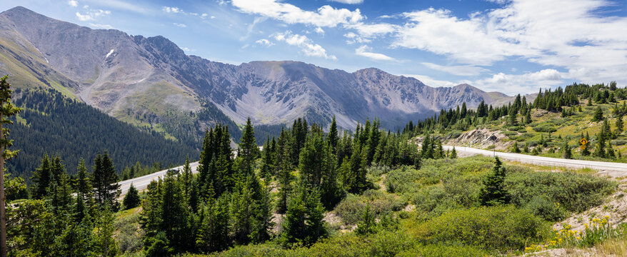 Highway at Loveland Pass Along the Continental Divide in Colorad