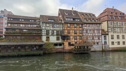 La Petit France, a historic part of Strasbourg town center with half-timbered houses