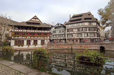 La Petit France, a historic part of Strasbourg town center with half-timbered houses