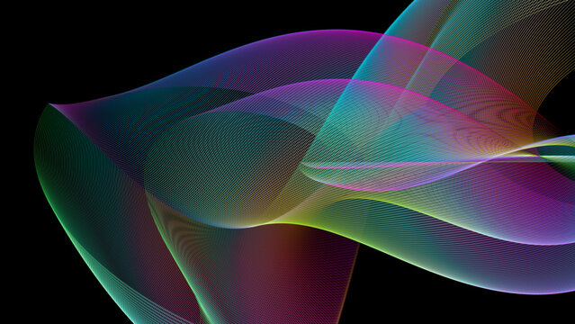 The lines are in futuristic gradient color.