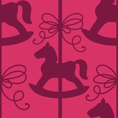 Christmas animals seamless horse pattern for wrapping paper and fabrics