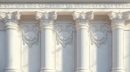 Obraz premium Ornate architectural columns with intricate detailing and classical design.