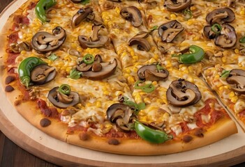 pizza with salami and olives