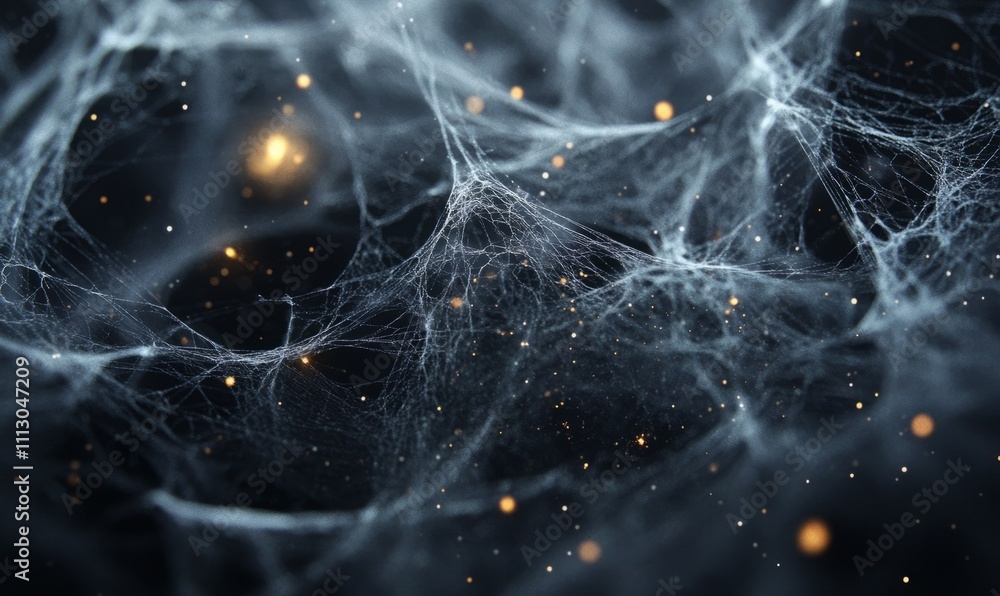 Aufkleber a macro photograph of a spiders web highlighting the similarities between the structure of a web and