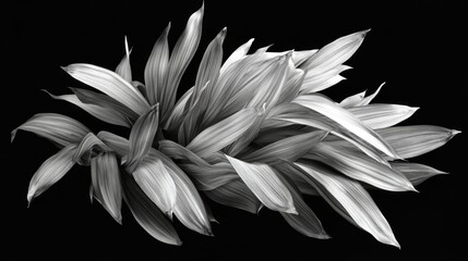 Artistic Black and White Flower Illustration