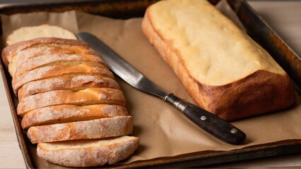 sliced bread on a cutting board