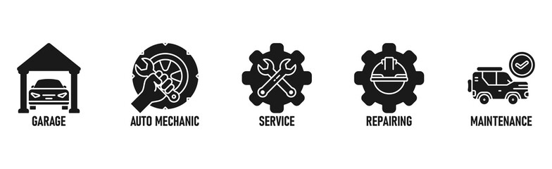 Banner Car service and repair. Vector illustration concept