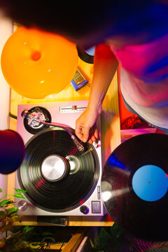 DJ Adjusting Turntable