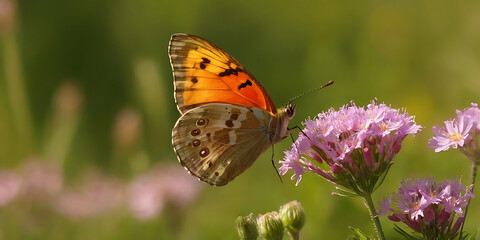 Obraz premium Butterfly Resting on a Vibrant Flower Petal