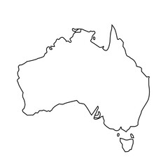 Outline of Australia country map
Vector outline on white background
