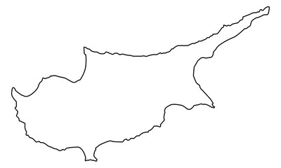 Cyprus outline map of the country
Vector outline on a white background