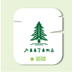 fir tree logo icon for celebration