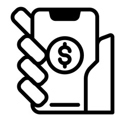 Payment with smartphone icon, online mobile payment