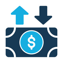 Exchange icon. Money transaction sign. Drop shadow exchange arrows silhouette symbol. Currency exchange. Money transfer symbol. Exchange rate logo concept. Vector isolated illustration