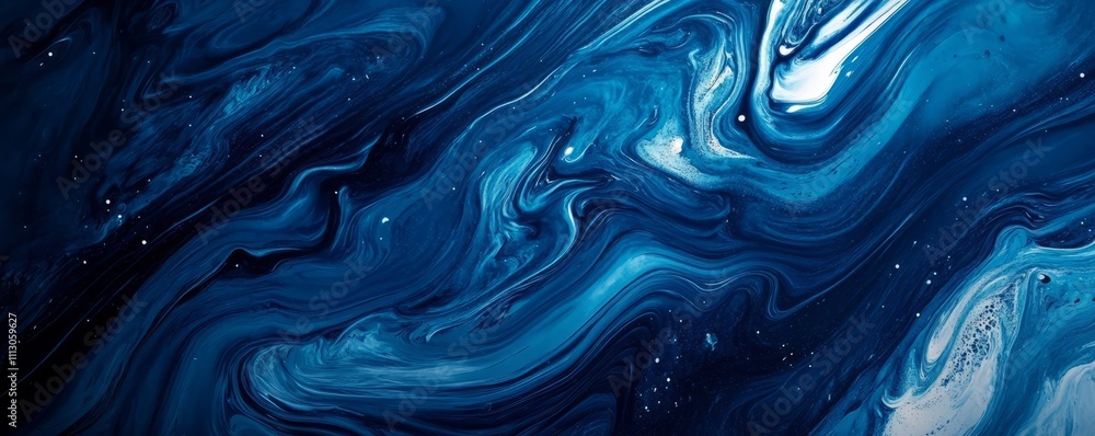 Poster blue black abstract gradient background grain texture effect dark vibrant color flow wave copy space