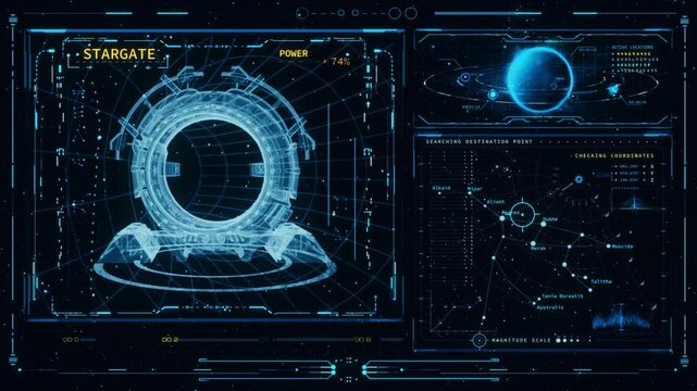 Stargate Portal HUD FUI Interface - Loop - Overlay Graphic Element V2