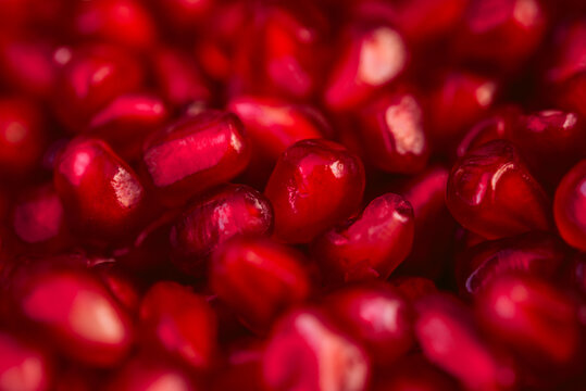 Pomegranate seeds closeup
