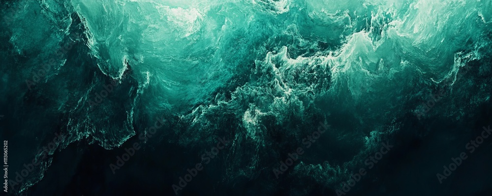 Poster dark green blue grainy gradient background black abstract backdrop noise texture webpage header wide