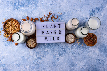 Plant based vegan non dairy alternative milk