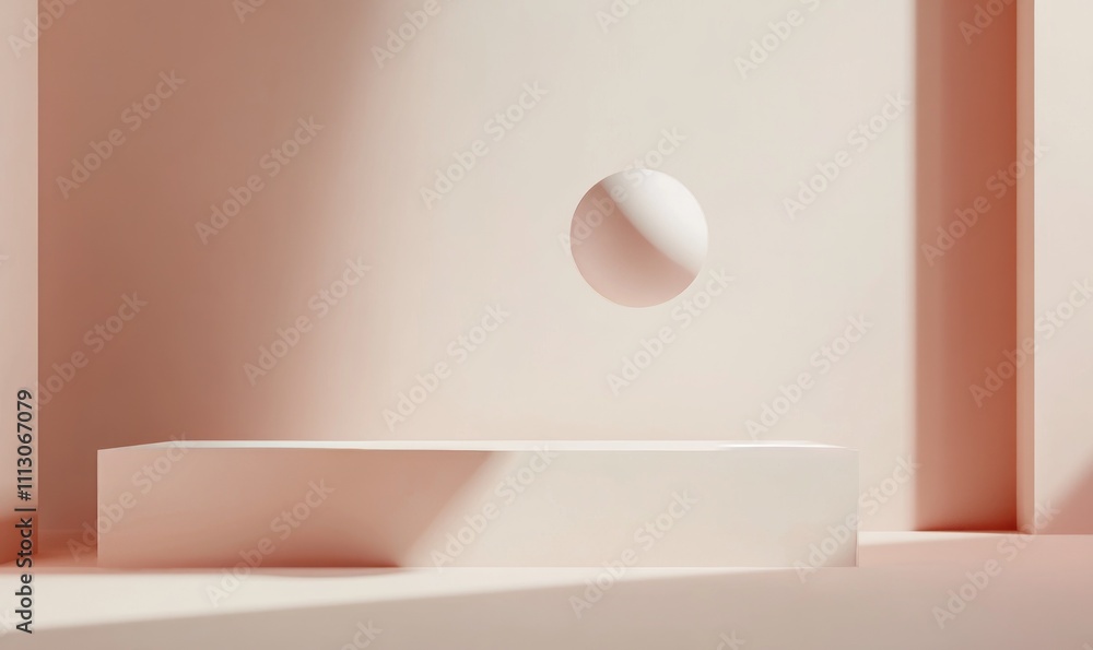 Poster website mockup with a soft drop shadow on a neutral background,