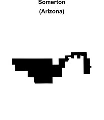 Obraz premium Somerton (Arizona) blank outline map