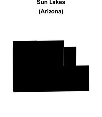 Sun Lakes (Arizona) blank outline map