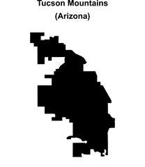 Obraz premium Tucson Mountains (Arizona) blank outline map