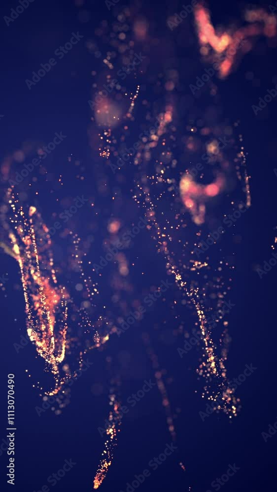 Aufkleber golden particle stream. digital data flow. creative abstract background. dynamic pattern with fluid 