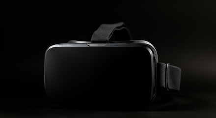 Black VR headset on dark background, highlighting advanced technology