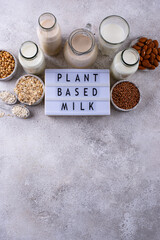 Plant based vegan non dairy alternative milk