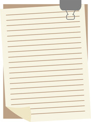 Obraz premium Blank notebook lined paper with paper clip