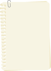 Fototapeta premium Blank notebook paper with paper clip