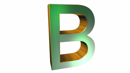 3d green letter B isolated