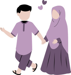 Couple holding hands illustration