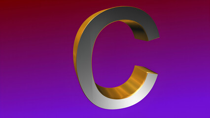 3d render of Letter C
