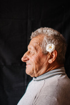 profile portrait of an older man