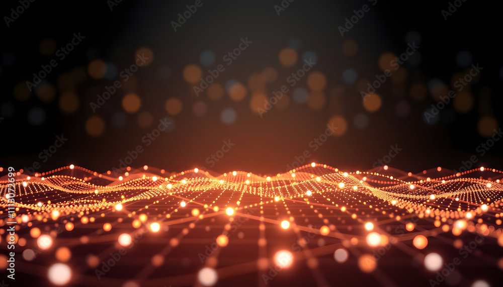 Wall mural data technology background. abstract background. connecting dots and lines on dark background. 3d re