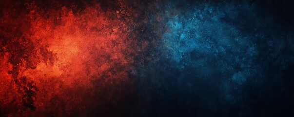 Grainy background, noise texture blue red orange abstract vibrant glowing color gradient shape on black backdrop, dark banner poster header cover wallpaper design