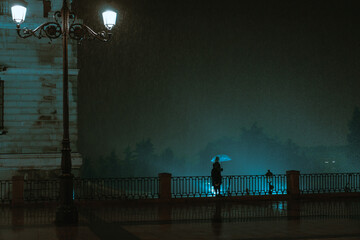 The girl with the umbrella