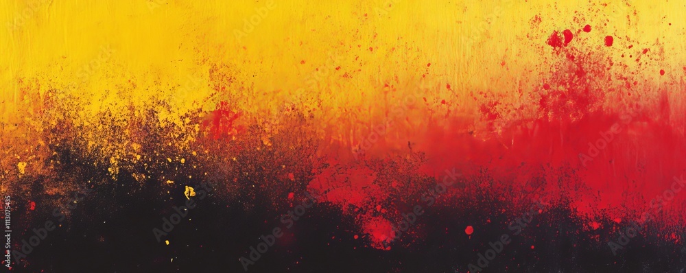 Poster grainy gradient background with red yellow black abstract banner header design