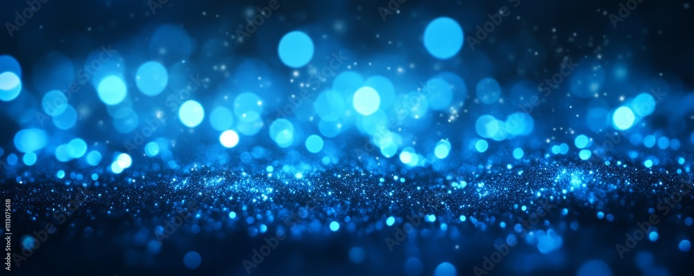 Poster blue gradient background grainy glowing blue light on dark backdrop noise texture effect banner head