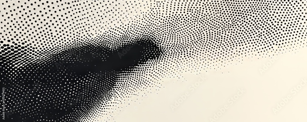 Aufkleber modern background with dots that are dotted in random order on a gradient pattern. black noise stipp