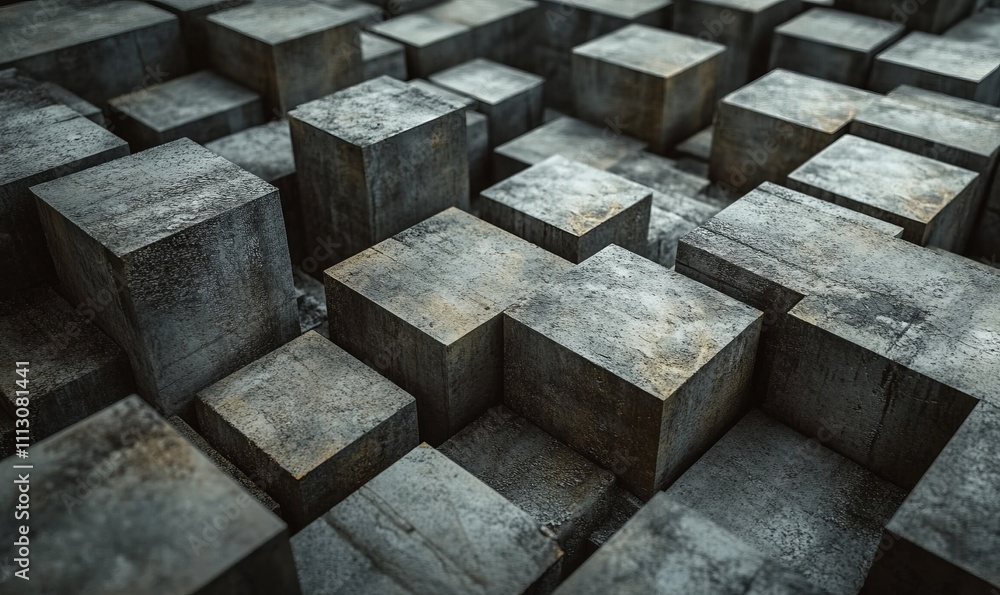Poster generate background image with interesting 3d blocks.