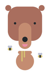 Bear with honey and bees