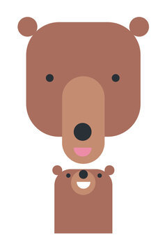 Baby bear with parent
