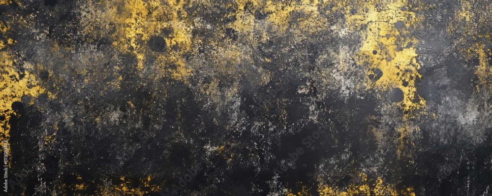 Poster grunge texture background with abstract black and yellow color scheme