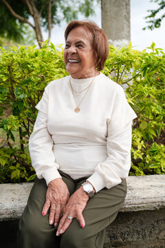 Portrait of a laughing elderly woman