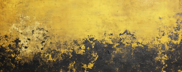 Grunge texture background with abstract black and yellow color scheme